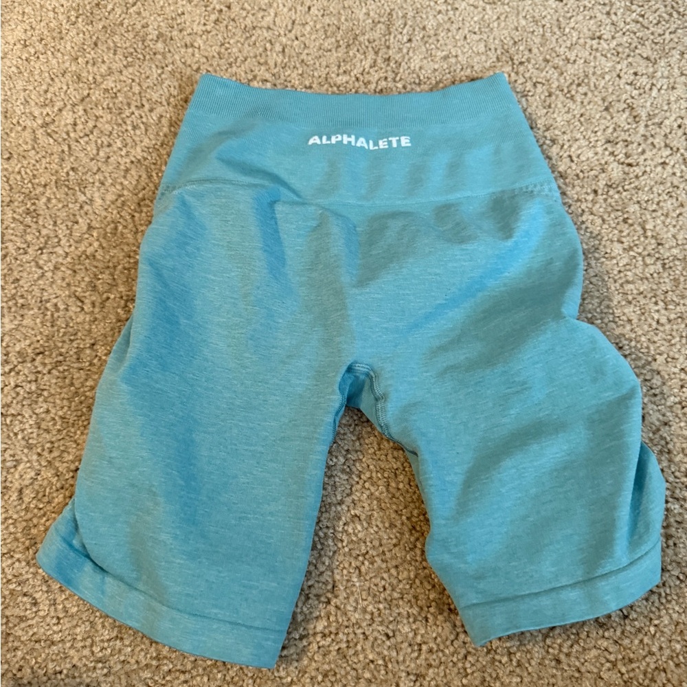 Alphalete Turquoise High-Rise Bike Shorts